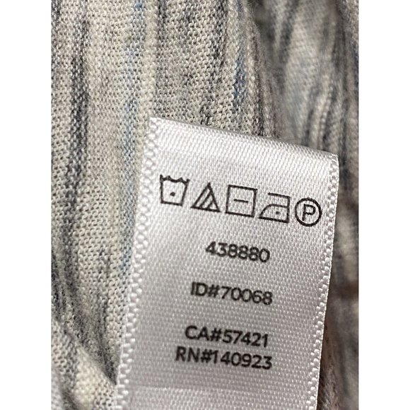 Loft Size XL White Black Gray Blue Stripes Boatneck Long Sleeve Tee - Picture 6 of 7